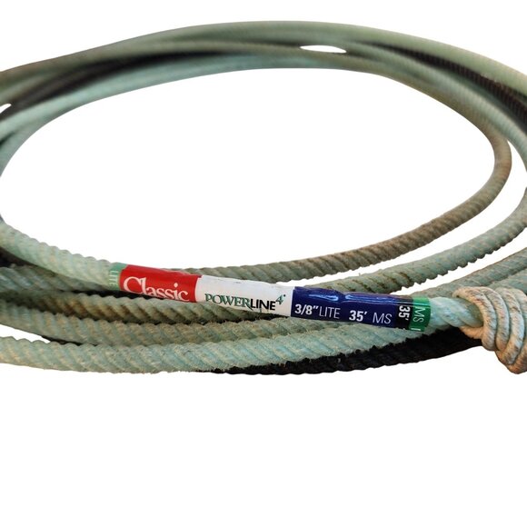 Western Rope 35 Ft Used Lariat Cowgirl Cowboy Equipment Wall Decor Roping Suppli - Picture 5 of 7